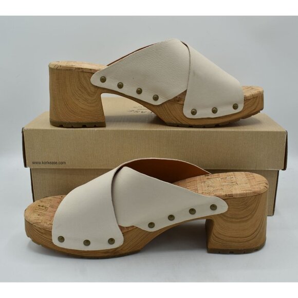 Kork-Ease Womens Size 10 Tatum White Full Grain Leather Heeled Platform Sandals - Picture 5 of 13